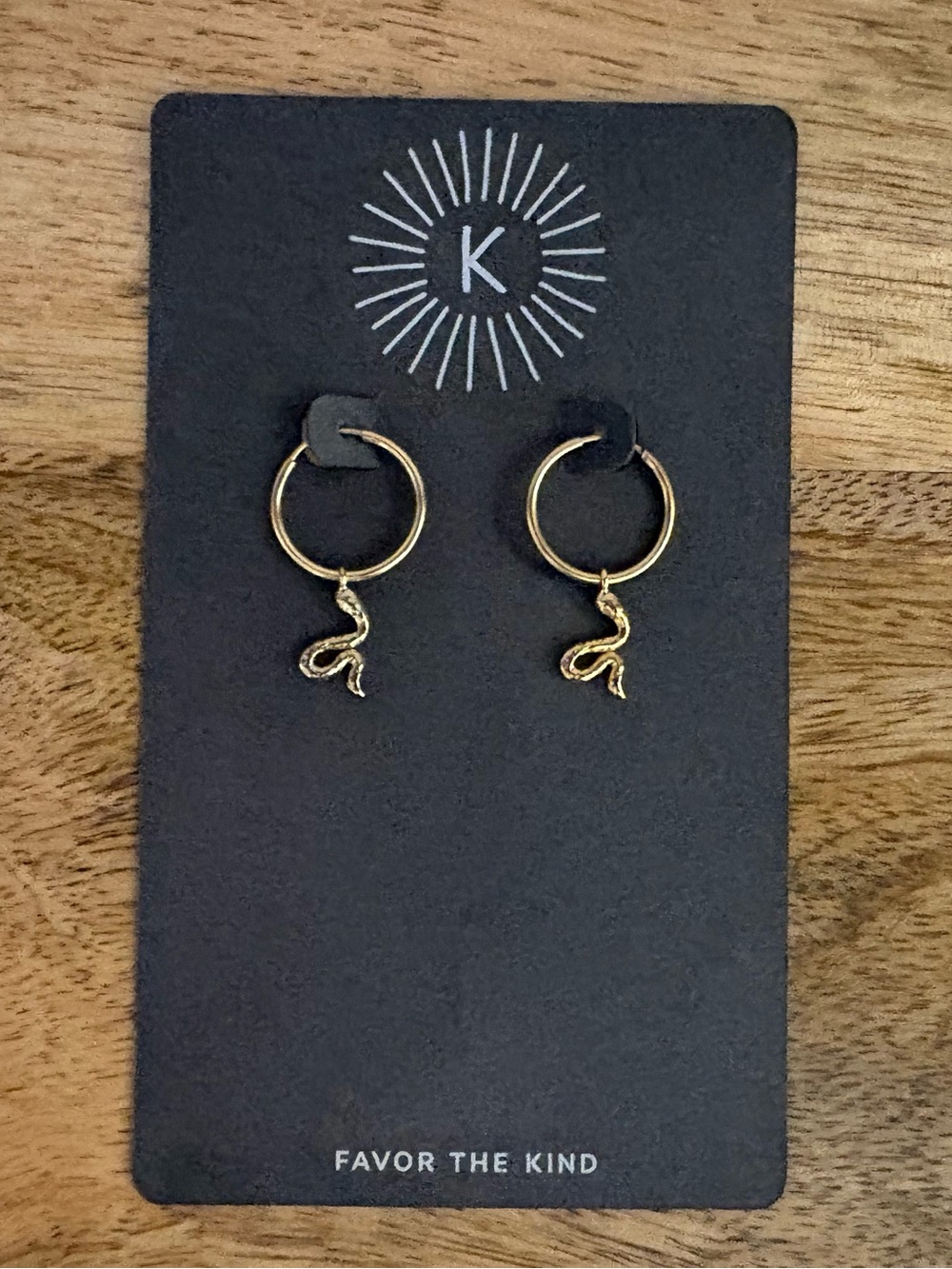NWT Gold Snake Hoop Earrings